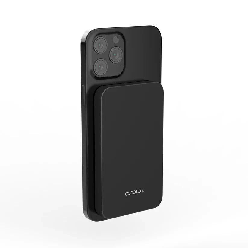 Codi PB005-CW 5000mAh Magnetic Wireless Wired Charging Power Bank w LED Black