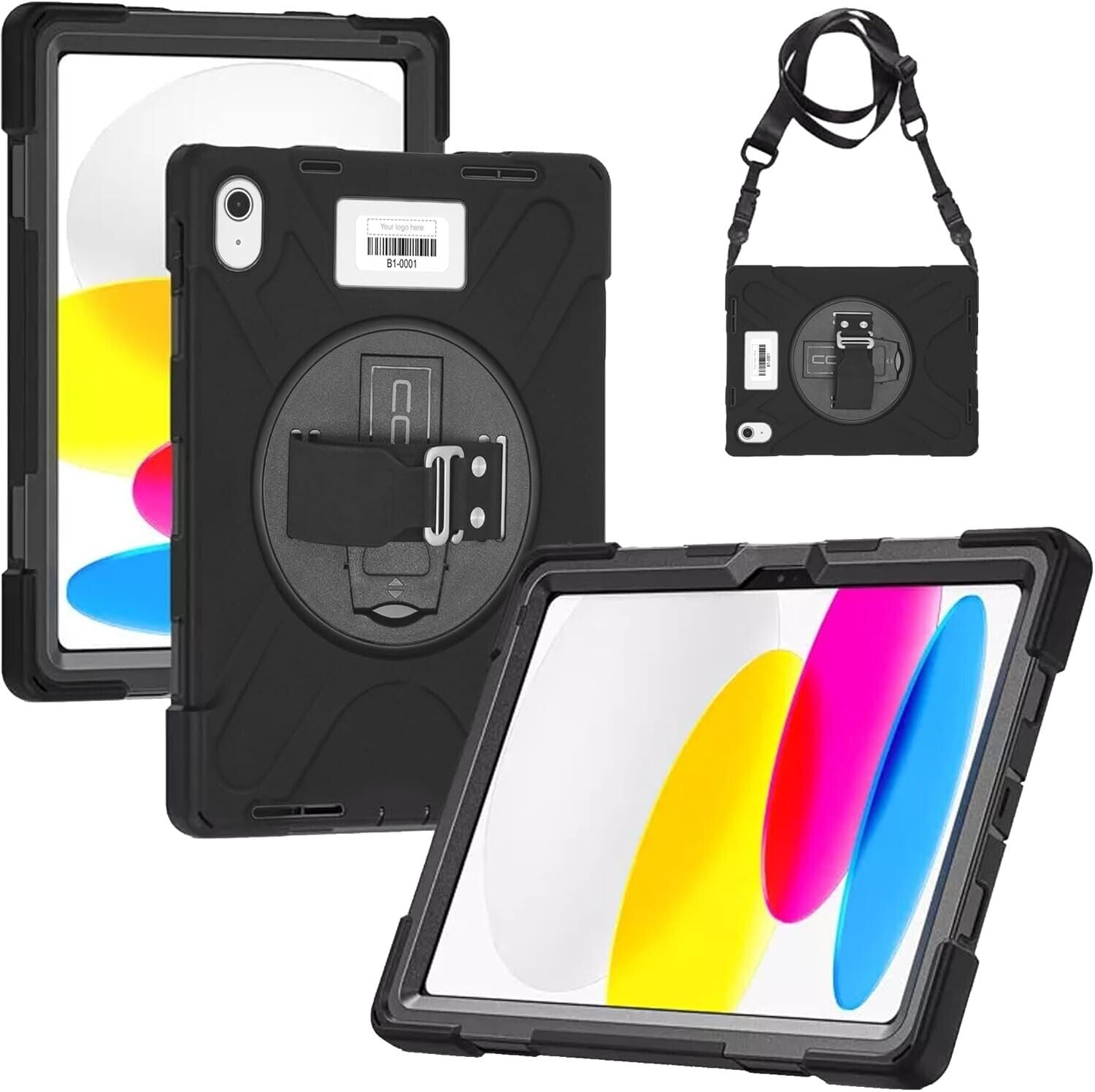 Codi C30705069 Rugged iPad 10.9" Protection Case 10th Generation w Strap Black