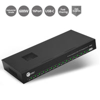 SIIG ID-US0A11-S1 16-Port Industrial USB-C PD Charging Station 600W 5V 9V 12V