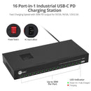 SIIG ID-US0A11-S1 16-Port Industrial USB-C PD Charging Station 600W 5V 9V 12V
