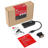 SIIG JU-DV0112-S3 USB 3.0 to DVI VGA Pro Adapter 1080p w DVI to VGA Adapter