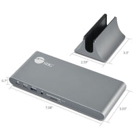 SIIG JU-DK0N11-S1 USB-C Dual Video MST Docking Station w 60W PD Charging RJ45 SD