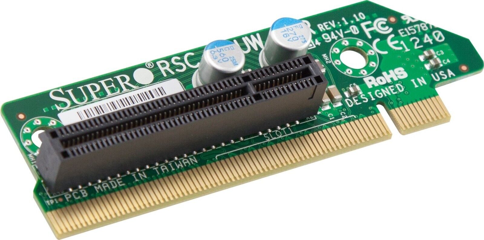 Supermicro RSC-R1UW-E8R RHS (Right) WIO Single Slot PCIe x8 Passive Riser Card