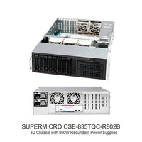 Supermicro CSE-835TQC-R802B 3U ATX eATX Chassis 8x SAS/SATA 800W Titanium PSU