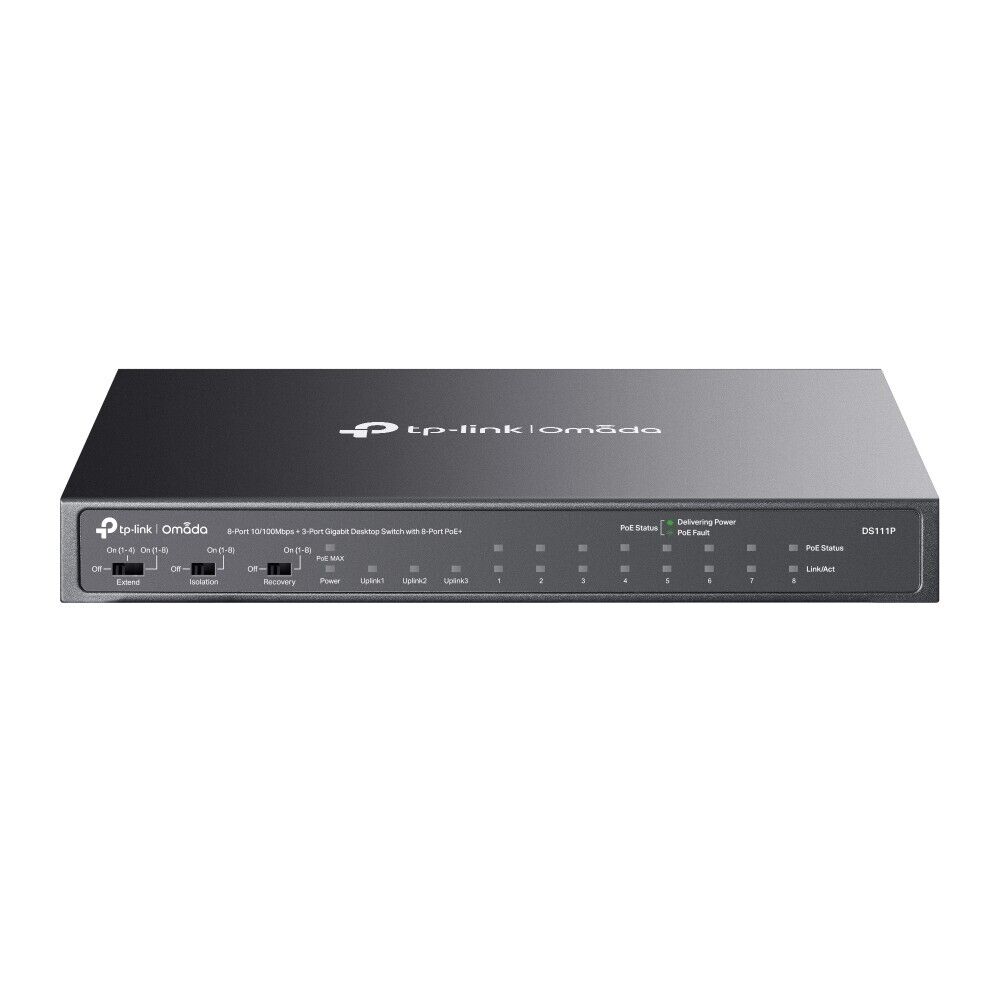 TP-Link DS111P Omaha 8x 100Mbps 3x Gbps Unmanaged Desktop Switch w 8 Port PoE+