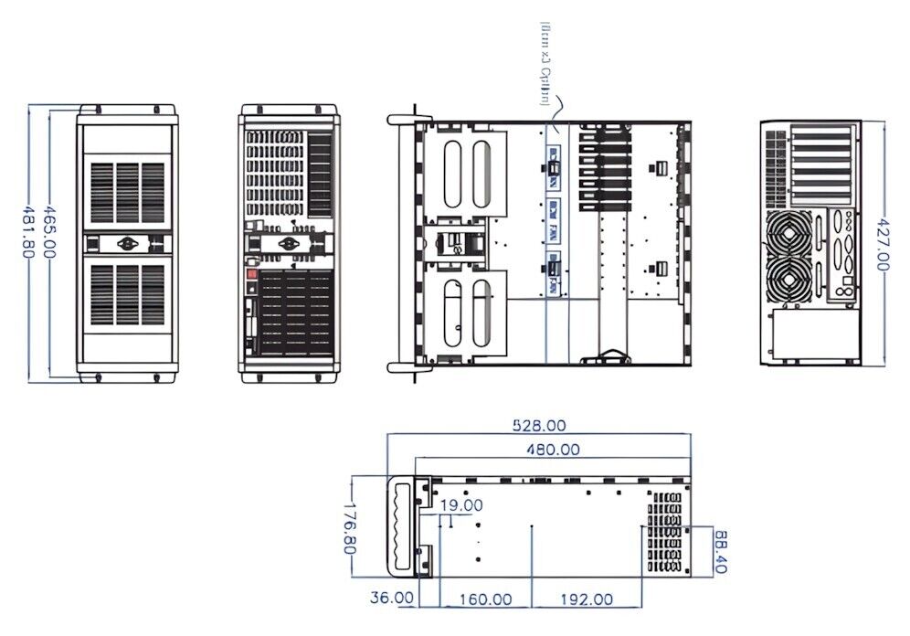 iStarUSA D-400 4U Compact Rachmount Chassis ATX microATX Aluminum Alloy Black