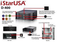 iStarUSA D-400 4U Compact Rachmount Chassis ATX microATX Aluminum Alloy Black