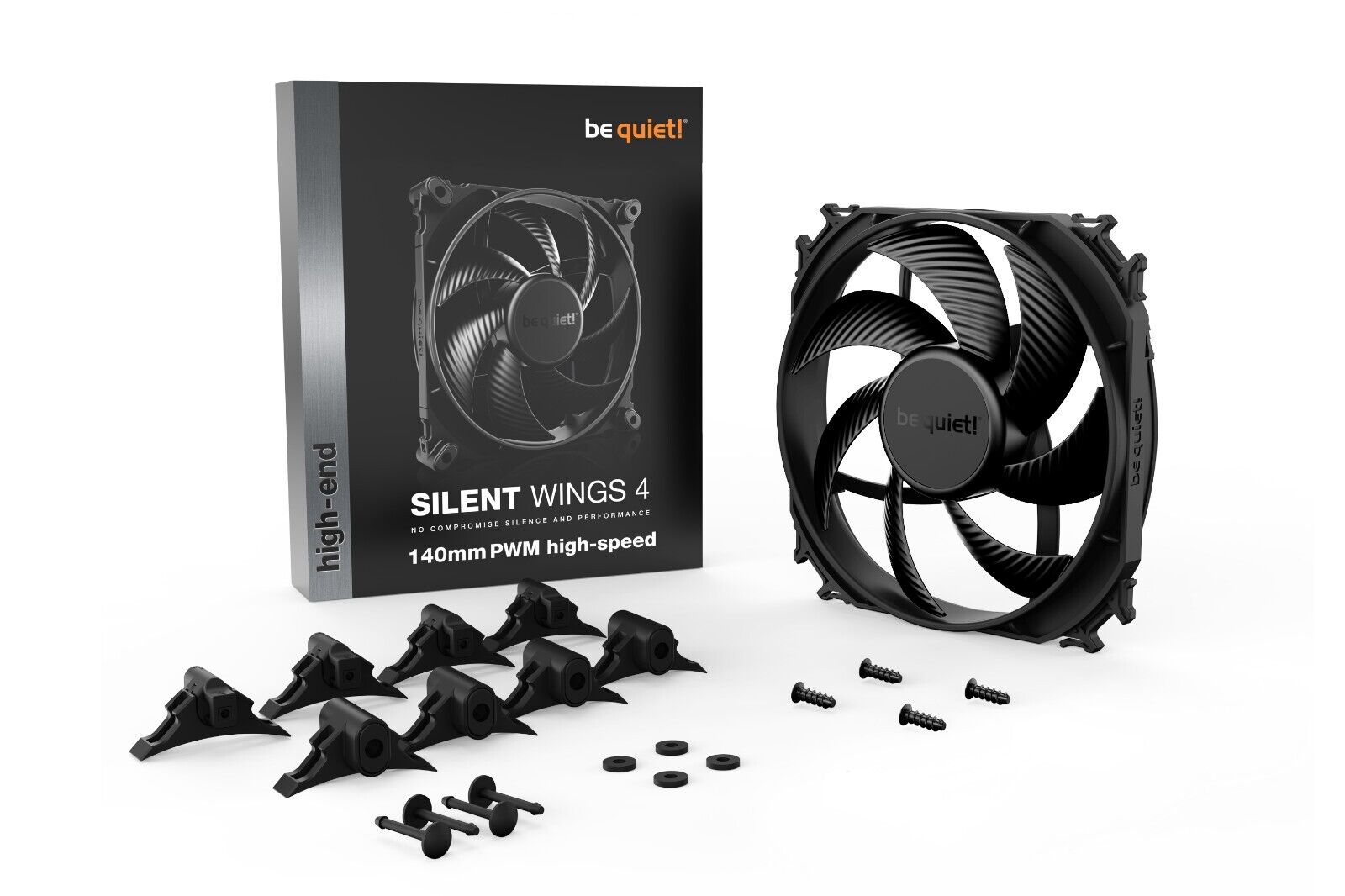 be quiet! BL097 SILENT-WINGS-4 140mm PWM HS 6Pole Motor FDB Bearing PC Fan Black