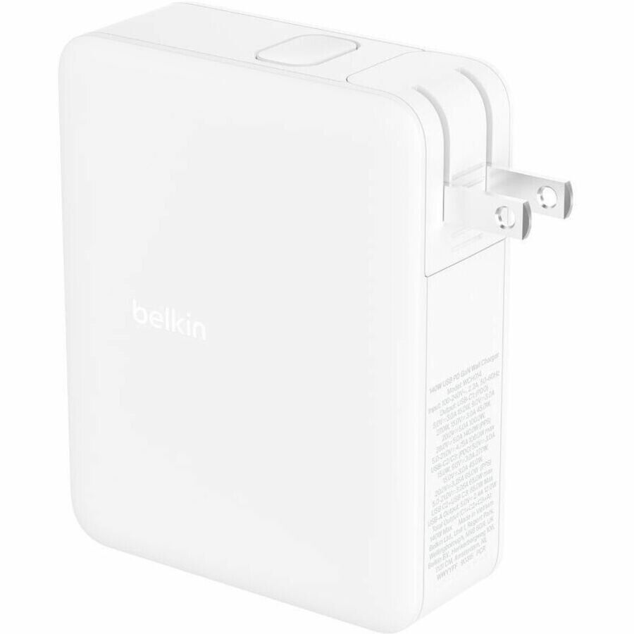 Belkin WCH014dqWH BoostCharge Pro Quad USB-C/A GaN 140W Wall Charger Power White