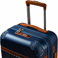CHAMPS S1016C-NAVY Vintage Hardside Carry-On TSA Lock 360-Wheel USB Port Navy