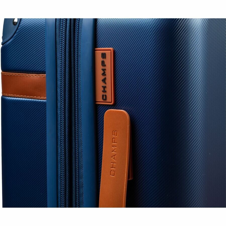 CHAMPS S1016C-NAVY Vintage Hardside Carry-On TSA Lock 360-Wheel USB Port Navy