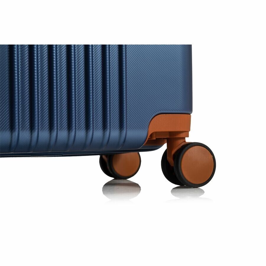 CHAMPS S1016C-NAVY Vintage Hardside Carry-On TSA Lock 360-Wheel USB Port Navy