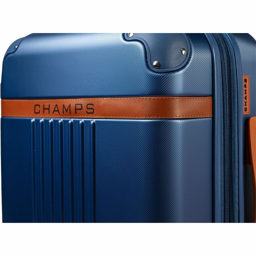 CHAMPS S1016C-NAVY Vintage Hardside Carry-On TSA Lock 360-Wheel USB Port Navy