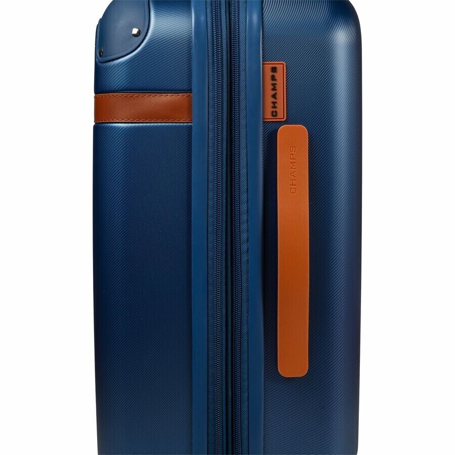 CHAMPS S1016C-NAVY Vintage Hardside Carry-On TSA Lock 360-Wheel USB Port Navy