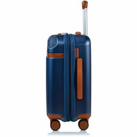 CHAMPS S1016C-NAVY Vintage Hardside Carry-On TSA Lock 360-Wheel USB Port Navy