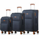 CHAMPS C5010-GREY Classic 3-Pc Softside Luggage Set TSA Lock 360-Wheel Grey