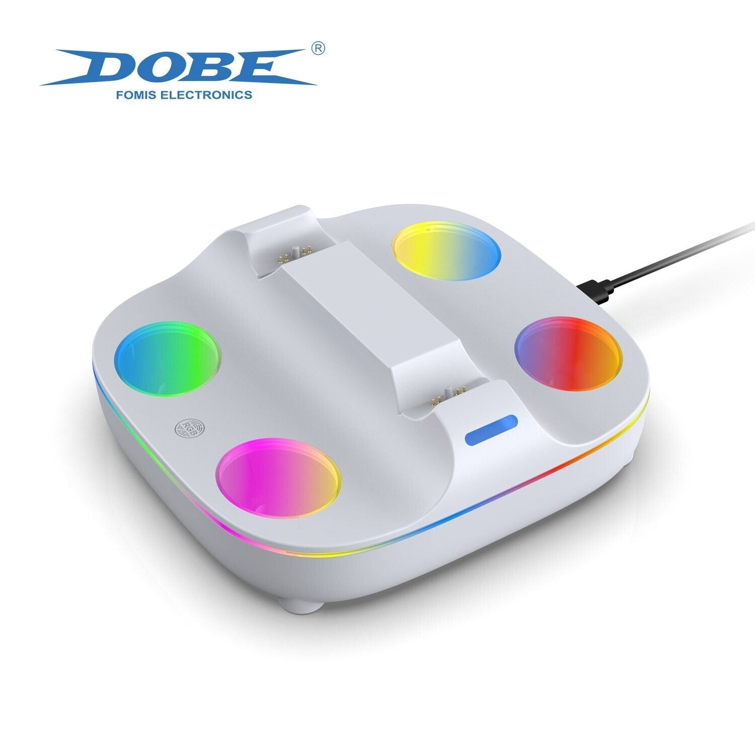 DOBE TP5-35115 WHITE Multi-functional PS5 Charging Dock combined w/ RGB ambient