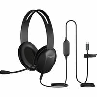 Cyber Acoustics AC-4014 Stereo USB-C Over the Head Headset w Boom Mic 6Ft Cord