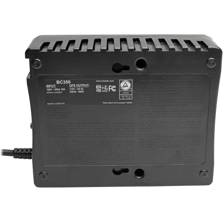 Eaton BC350 6-Outlet UPS AVR Desk or Wall 210W 120V 3x Battery Power 350VA Black