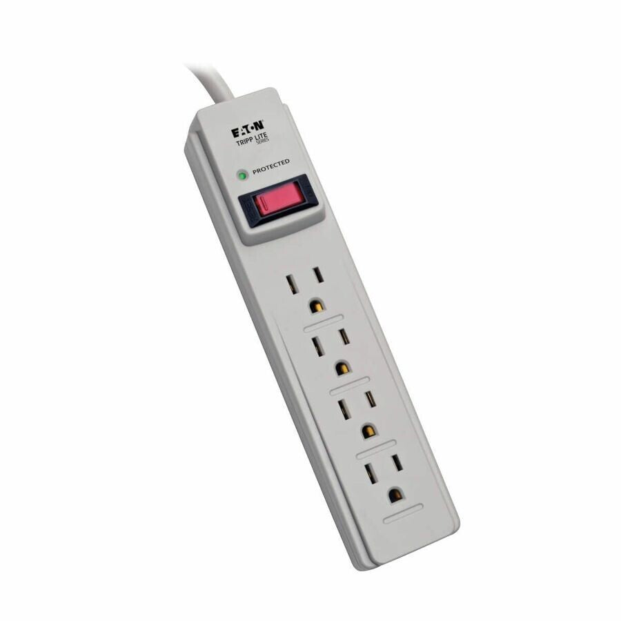 Eaton TLP404 4-Outlet Home Surge Protector Strip w 4Ft Cord 450 Joules LED White