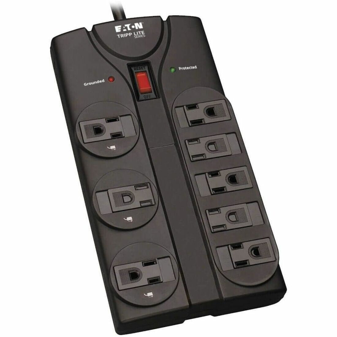 Eaton TLP808B 8-Outlet Power Surge Protector w 8Ft Cord 1440 Joules LED Black