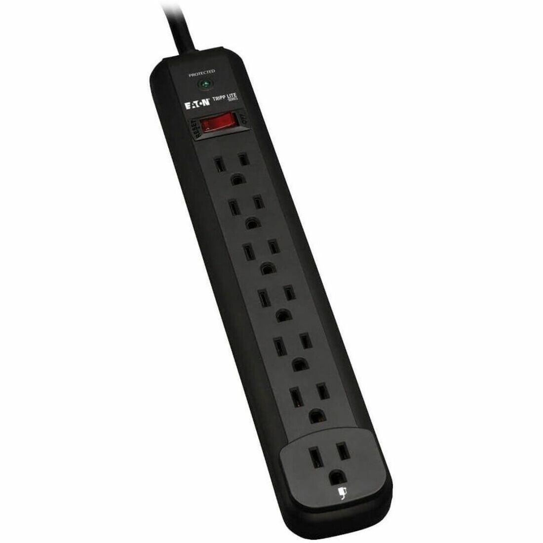 Eaton TLP712B 7-Outlet Power Surge Protector w 12Ft Cord 1080 Joules LED Black