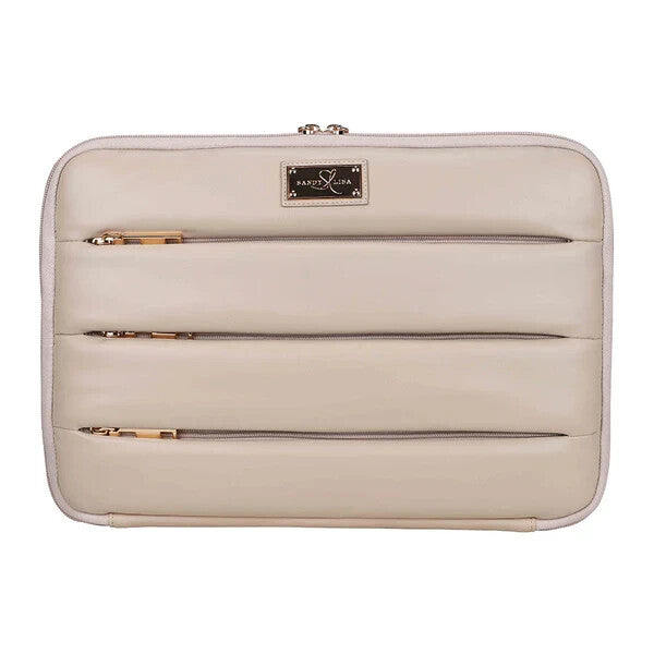 Sandy Lisa SLLJA-WIBG-15 14" LaJolla WorkInSleeve Notebook Bag w Pad Strap Beige
