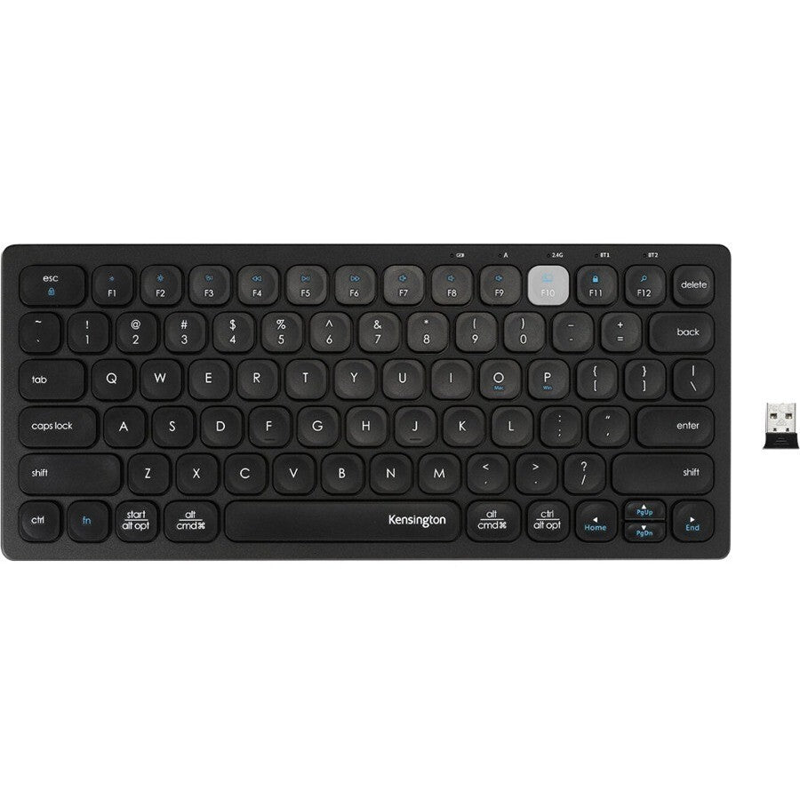 Kensington K75502US Multi-Device Dual Wireless Compact Keyboard - Bluetooth/RF