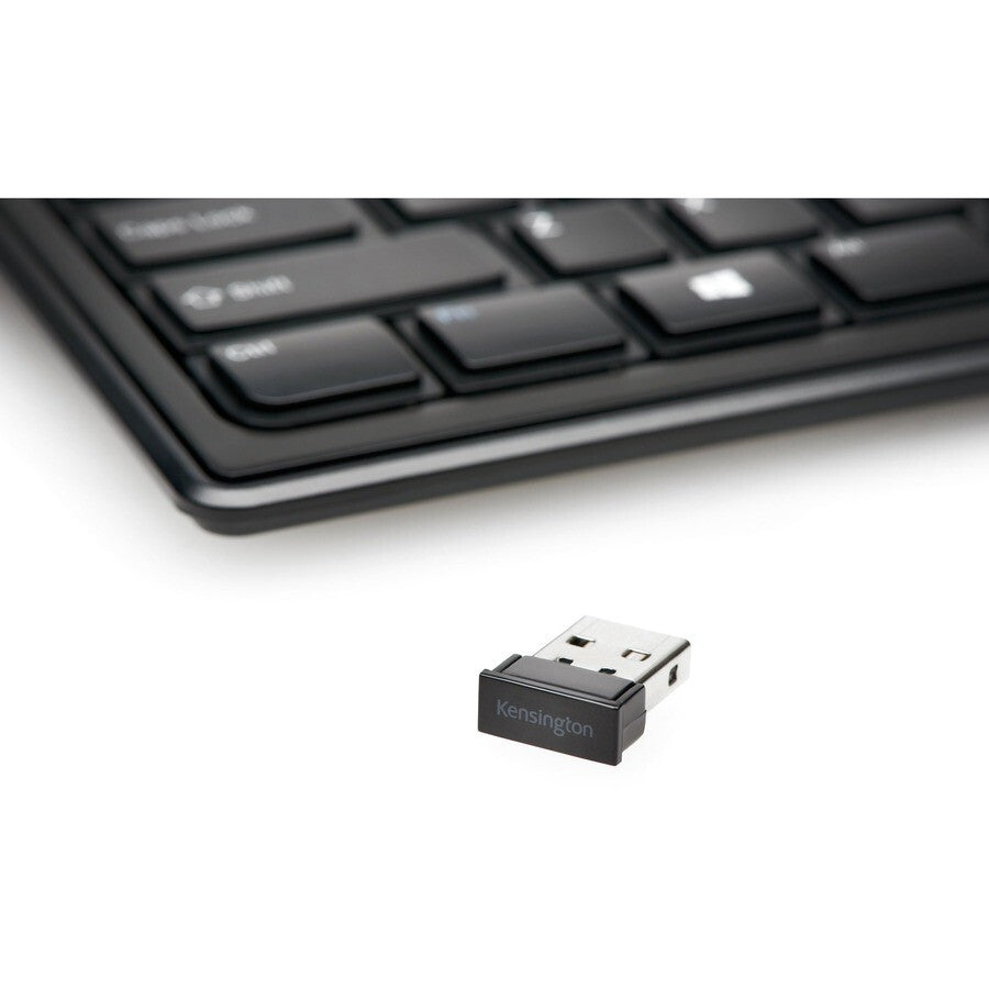 Kensington K72344US SlimType Wireless Keyboard RF USB Media Keys Windows Mac