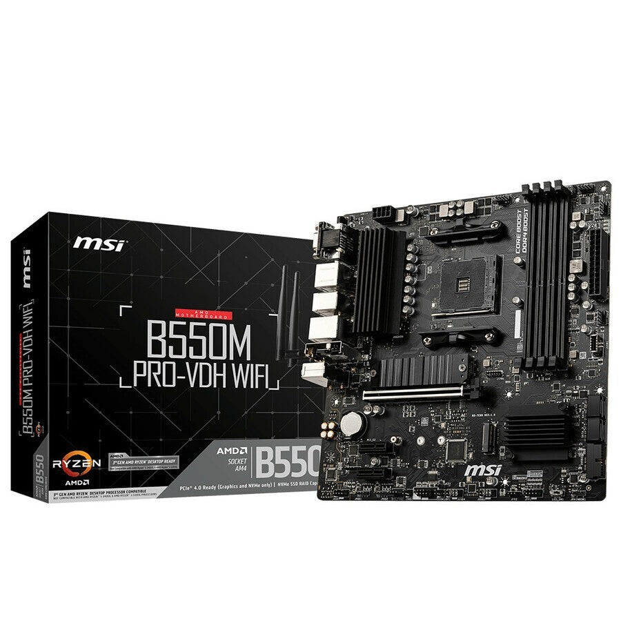 MSI B550MPVDHWIFI B550 AMD AM4 WiFi 4x DDR4 VGA HDI- DP SATA mATX Motherboard