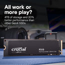 Crucial CT4000P310SSD8 P310 4TB PCIe Gen4 NVMe 2280 M.2 Solid State Drive