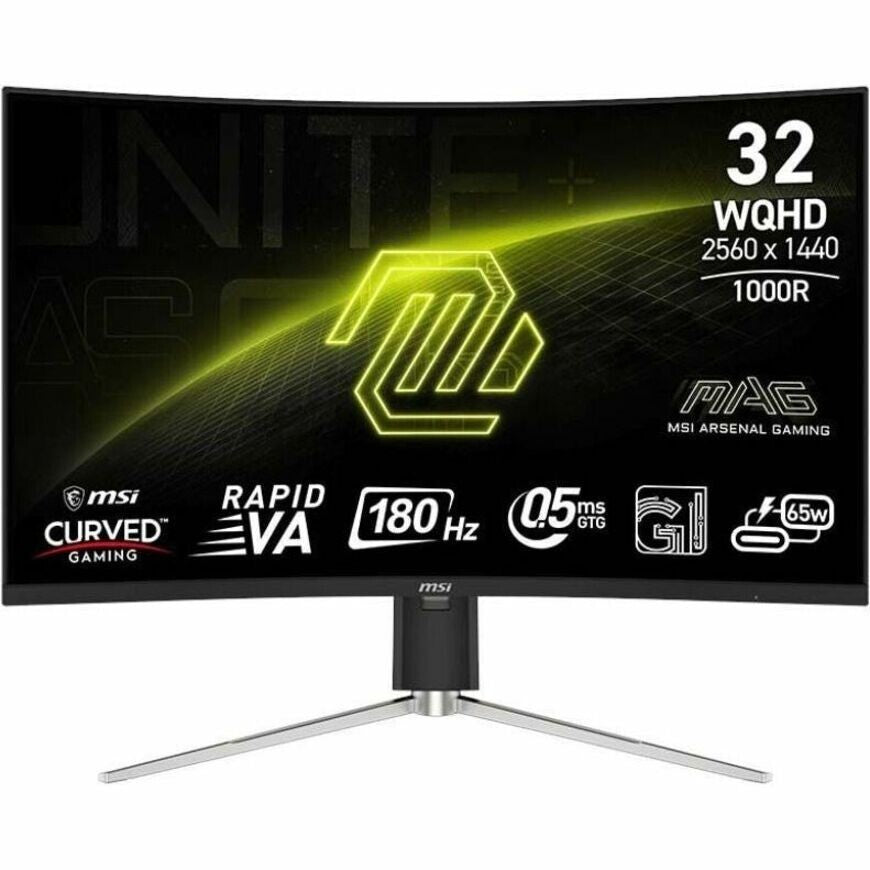 MSI MAG325CQRFQDE2 MAG 325CQRF E2 32" WQHD Curved Monitor 16:9 2560x1440 HDI- DP