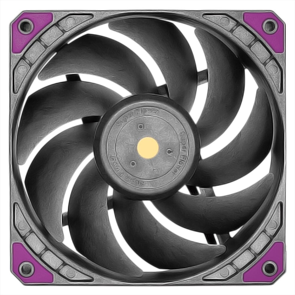 Super Flower SF-PF121-BK MEGACOOL 120mm fan 12-pole motor design, extremely cool