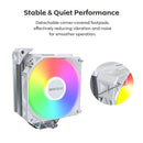 MONTECH NX400ARGBW NX400 ARGB CPU Air Cooler Single Tower, 4 Advanced Heat Pipes