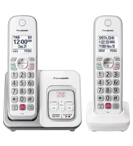 Panasonic KX-TGD832W 2 Handset DECT 6.0 Exp Cordless Phone