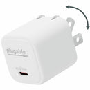 Plugable PS-30C1W GaN USB-C Portable Charger Block 30W Foldable Prongs White