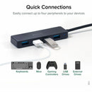Plugable USB3-HUB4A 4 Port USB 3.0 Hub USB Laptop Splitter 640Mbps Data Transfer