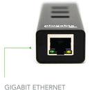 Plugable USB3-HUB3ME 3 Port USB Hub 3.0 Bus Powered Hub With Gigabit Ethernet