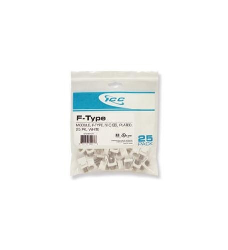 ICC ICC-IC107BFCWH MODULE- F-TYPE NICKEL PLATED 25 PK WHITE