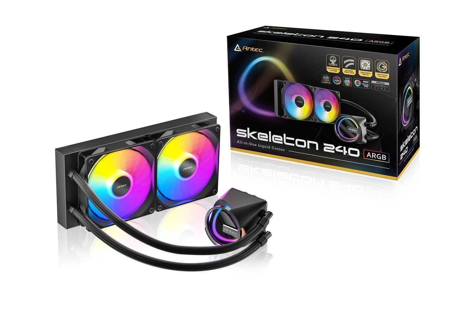 ANTEC SKELETON 240 ARGB Liquid CPU Cooler 2x 120mm ARGB Fans AM5/LGA1700