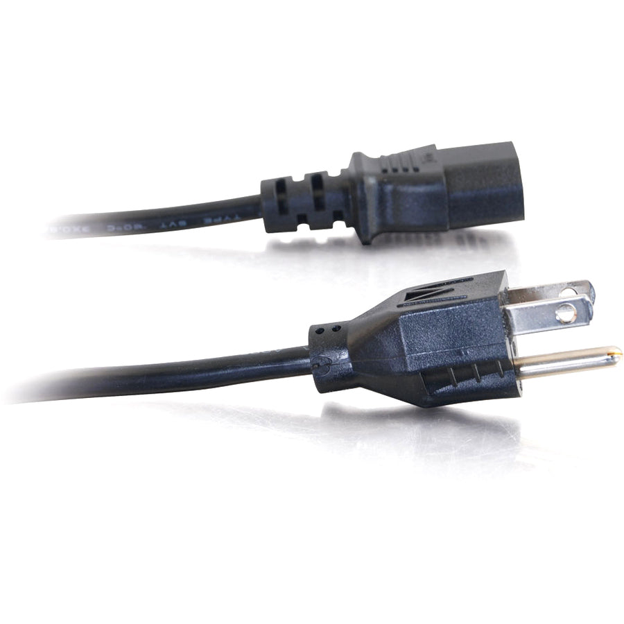 C2G 24240 1ft Universal Power Cord - 18 AWG - NEMA 5-15P to IEC320C13 - Black