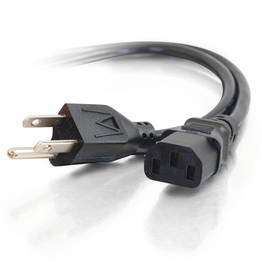 C2G 24240 1ft Universal Power Cord - 18 AWG - NEMA 5-15P to IEC320C13 - Black
