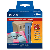Brother DK2113 2.4" x 50FT Continuous Length Black Clear Tape OpenBox