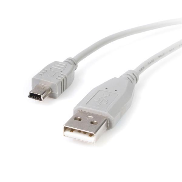 StarTech USB2HABM1 Mini USB 2.0 12" 1FT USB A TO MINI B USB 2.0 Gray SLIM Cable