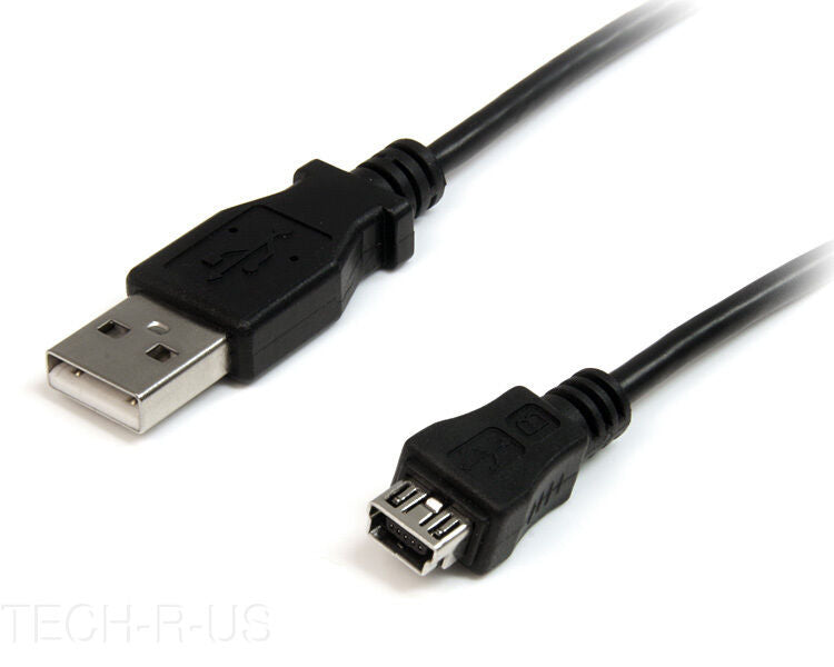 StarTech USBMUSBMF1 Slim Black 1FT USB A to USB mini Cable M/F Male to Female