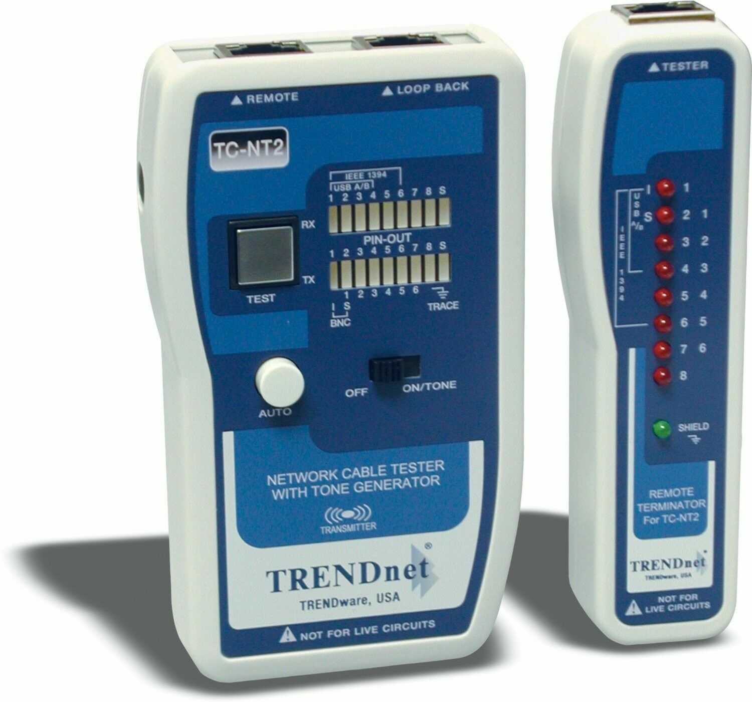 TRENDnet TC-NT2 COAX TP RJ11 RJ12 RJ45 Cable Tester NEW