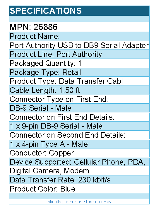 C2G 26886 1.5ft USB to DB9 Serial Cable - RS232 Adapter Cable
