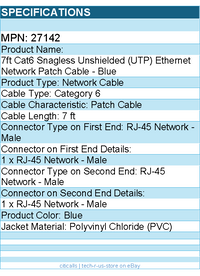 C2G 27142 7ft Cat6 Snagless Unshielded UTP Ethernet Network Patch Cable