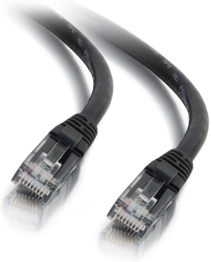 C2G 27155 25ft Cat6 Ethernet Cable Snagless Unshielded (UTP) - Black RJ-45 Male