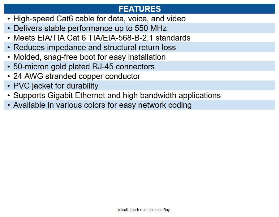 CablesToGo 27192 7ft Cat6 Ethernet Cable Snagless Unshielded (UTP) - Yellow